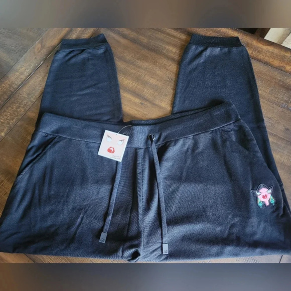 Badgley Mischka Plus Size's Terry Jogger in Blush, Gray, and Black - Picture 3 of 6